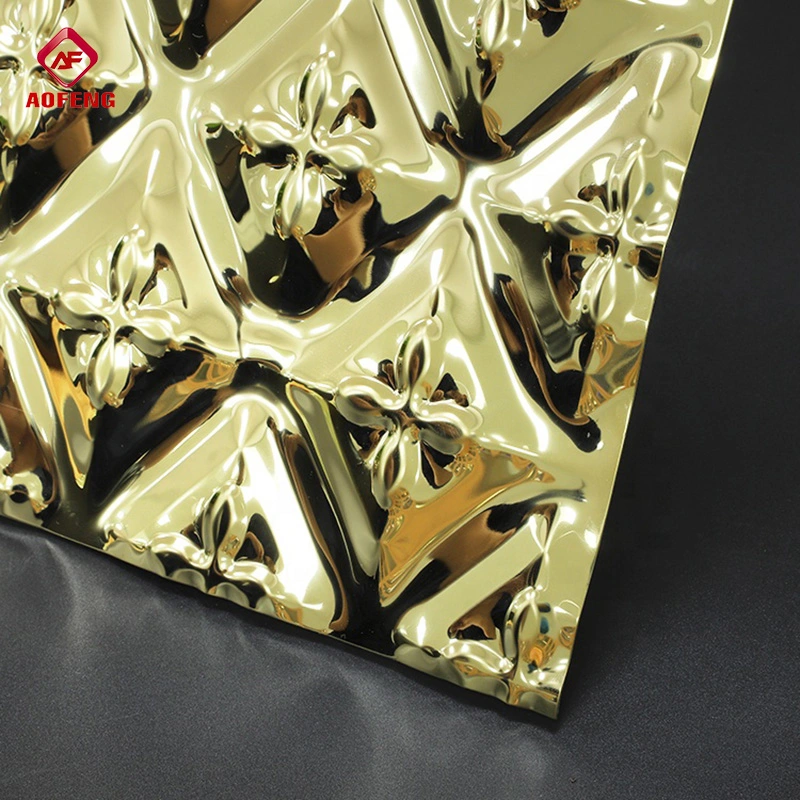 Gold Sheet Fast Shipping Steel Metal Color Refrigerator Decoration Golden Blue Checker Emboss Stainless Steel Sheet Plate