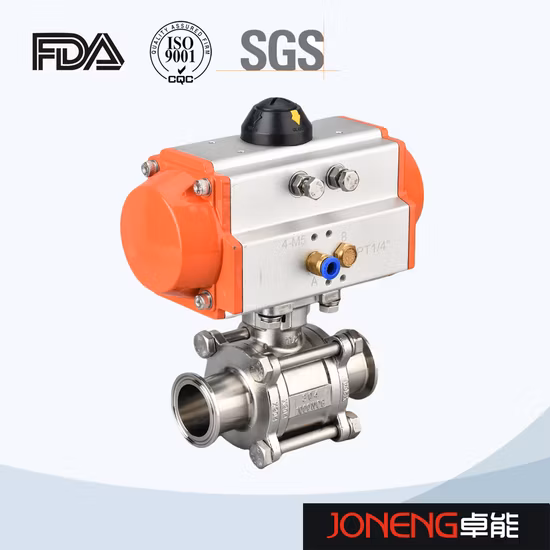 Stainless Steel Hygienic High Pressure Sanitary 3pieces Encapsulated Ball Valve (JN
